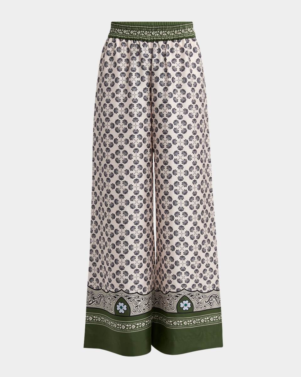 Silk-Twill Wide-Leg Palazzo Pants